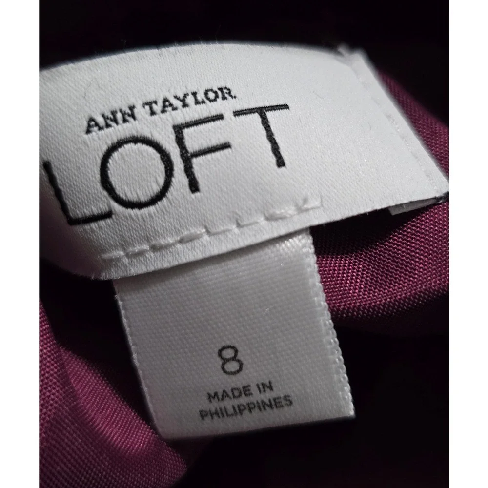 Ann Taylor LOFT Velvet Blazer Jacket Deep Plum Shawl Collar Single Button Size 8